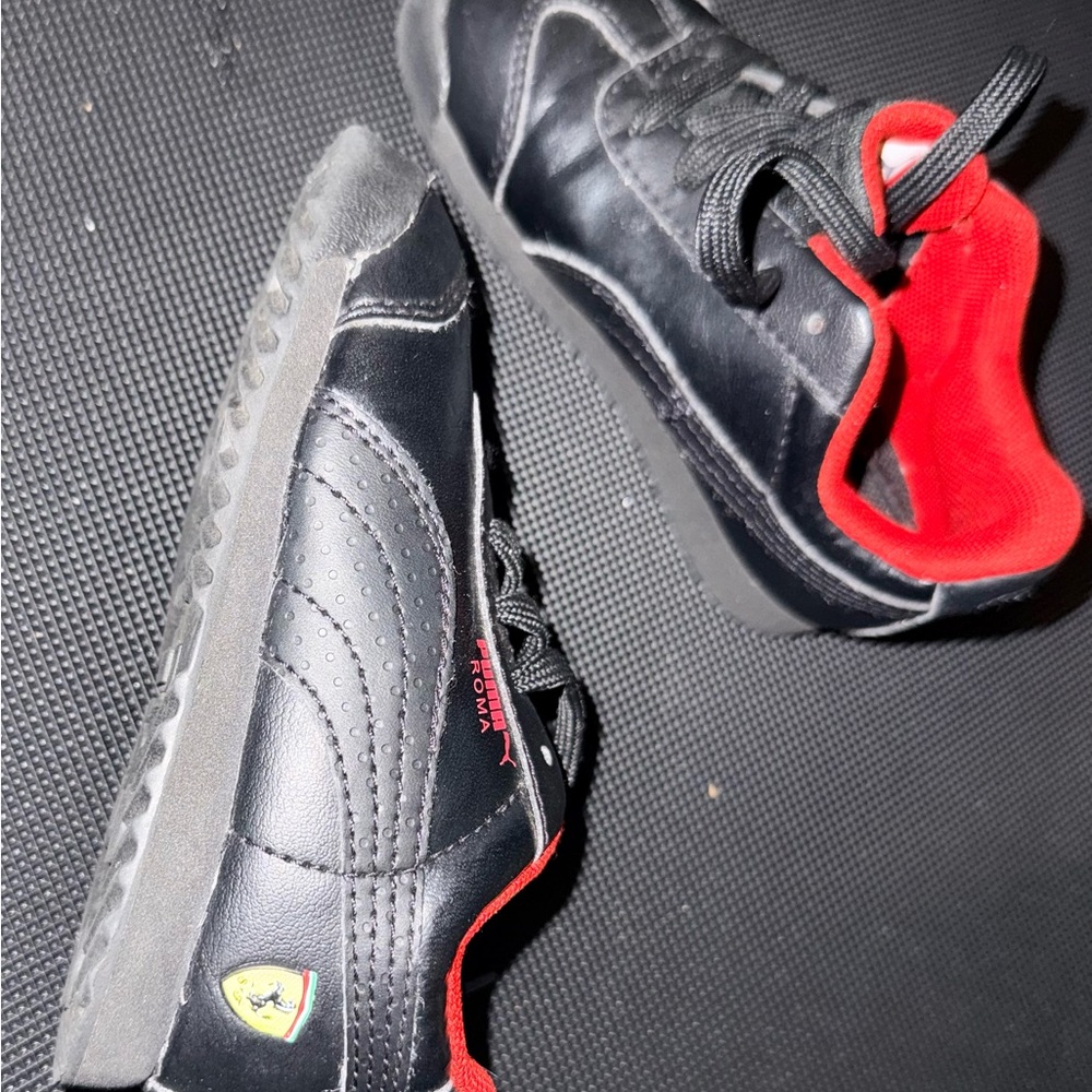 Puma Kids Black Sneakers with Red Lining and Accent - Picture 6 of 7